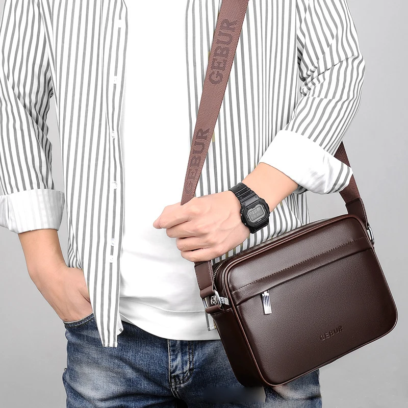 Men Genuine Leather Shoulder Bags Fashion Business Crossbody Bags Handbags Black Bag Man Briefcases Bag Messenger Bag Office