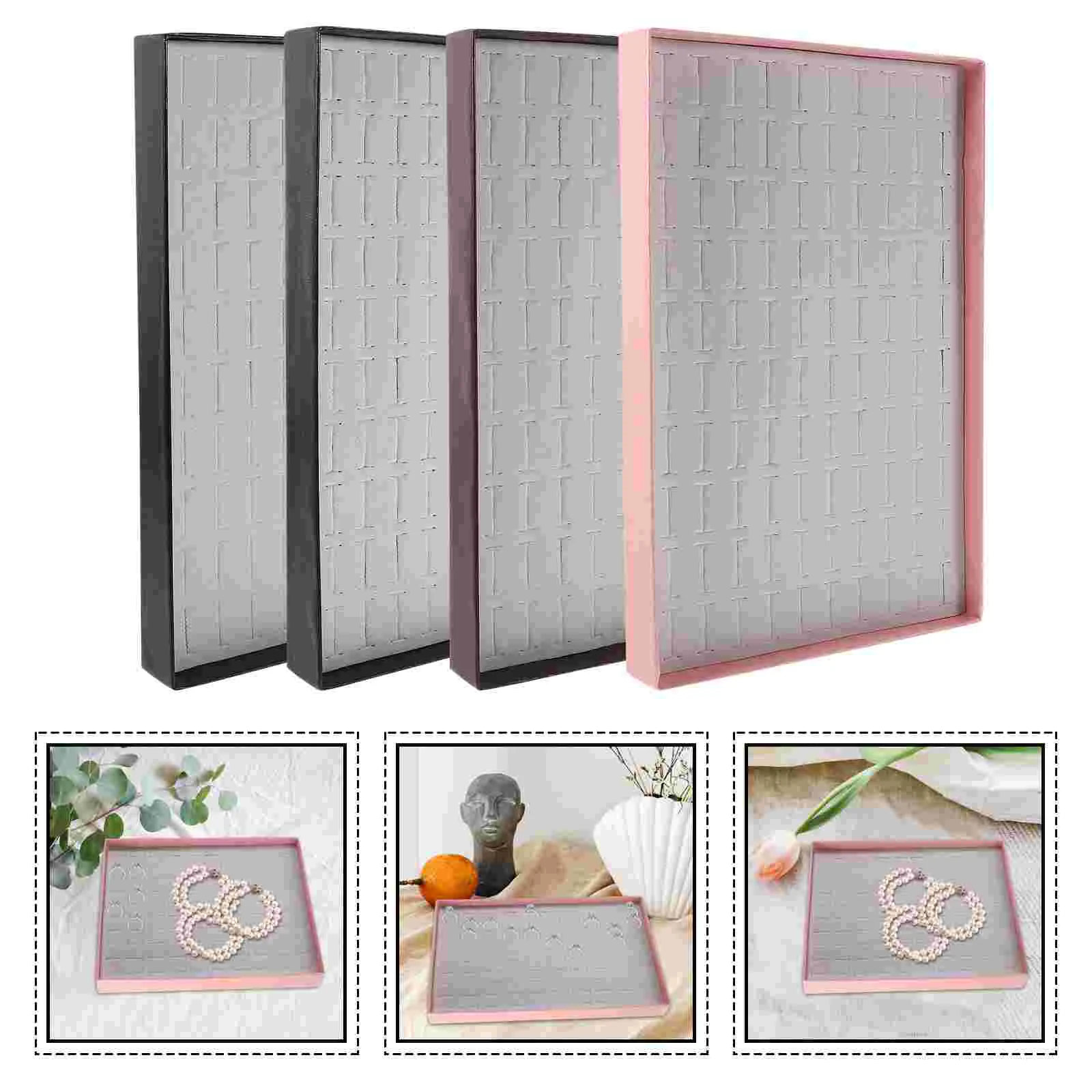 

4pcs Jewelry Organizer Box Trays Jewelry Display Necklaces Jewelry Display Tray Jewelry Trays Stackable Jewelry Tray Organizer
