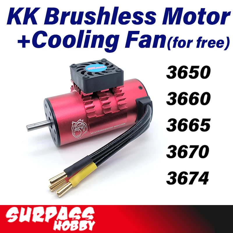 

Surpass Hobby 3650 KK Waterproof Brushless Motor 3660 3665 3670 3674 Cooling Fan for 1/8 1/10 1/12 RC Car Truck Off Road Parts