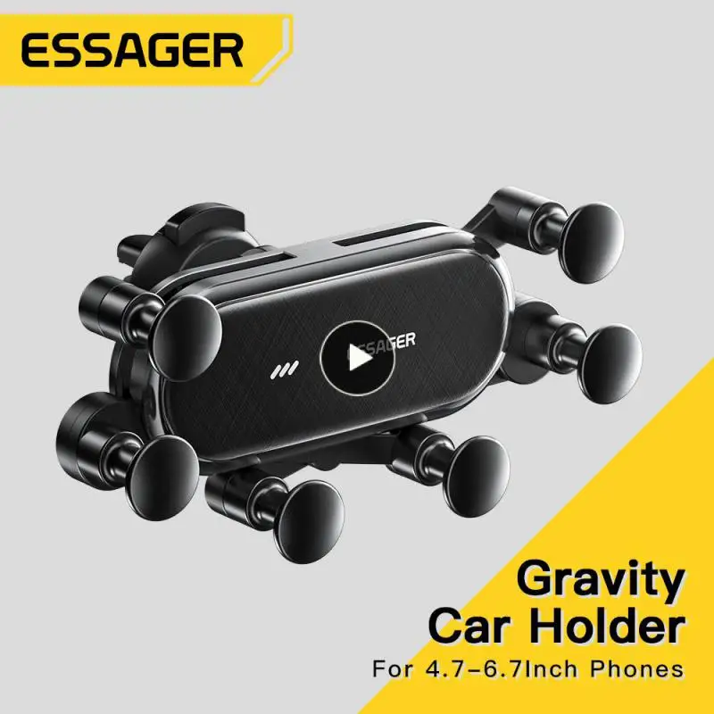 

Clip On Type Car Gravity Bracket One-hand Operation Practical Air Vent Clip Phone Mount Easy Installation Portable Car Interior