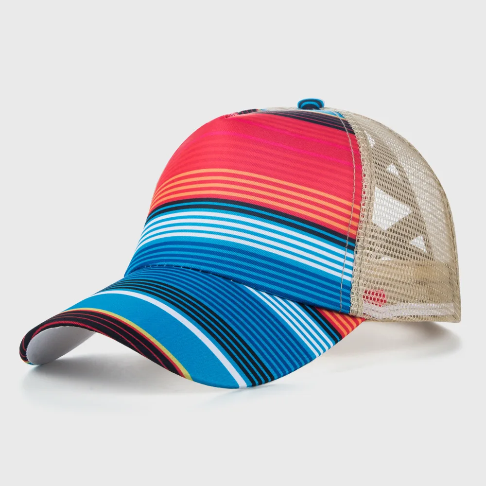 

Hats Rainbow Color Striped Caps Back To The Future Hip Hop Men Net Baseball Cap Women Fashion