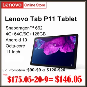 Global Firmware Lenovo Tab K11 P11 Tabelt 11inch 2K Screen Snapdragon Octa Core 4GB or 6GB RAM 64GB 