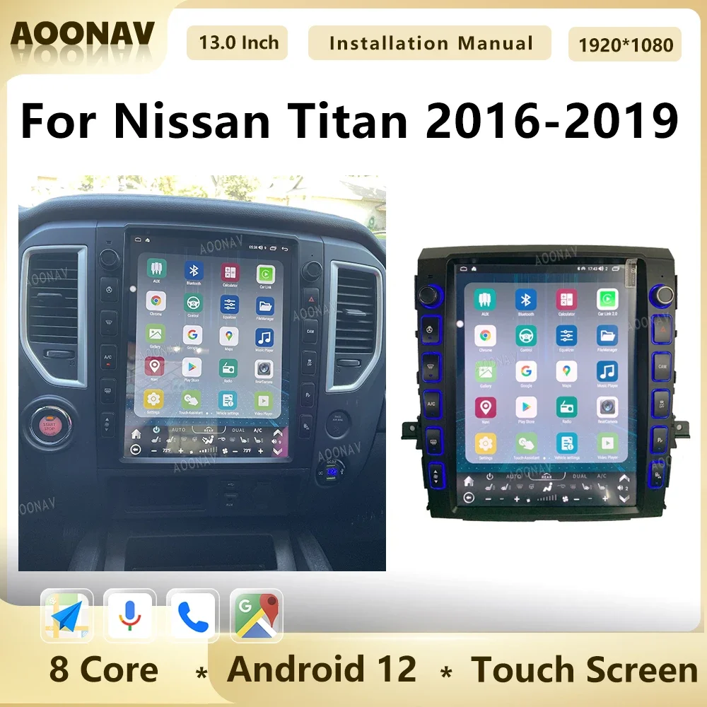 

Автомагнитола на Android 12 для Nissan Titan 2016 2017-2019, 13 дюймов, GPS-навигация, стерео, мультимедиа, 4G, Автомобильный плеер, головное устройство