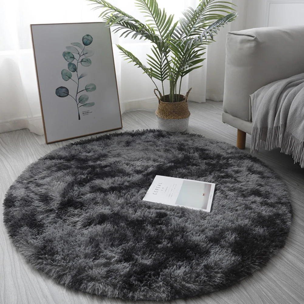 

Round Fluffy Carpets Soft Plush Rugs Carpet For Living Room Bedroom Home Decoration Anti-Slip Floor Mat Rug