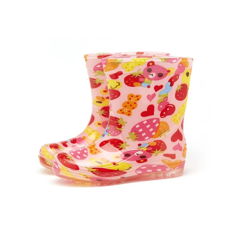 New Boys Girls Waterproof Rain Boots Kids Anti-slip PVC Rainboots Children Water Shoes Wellies Mid-calf
