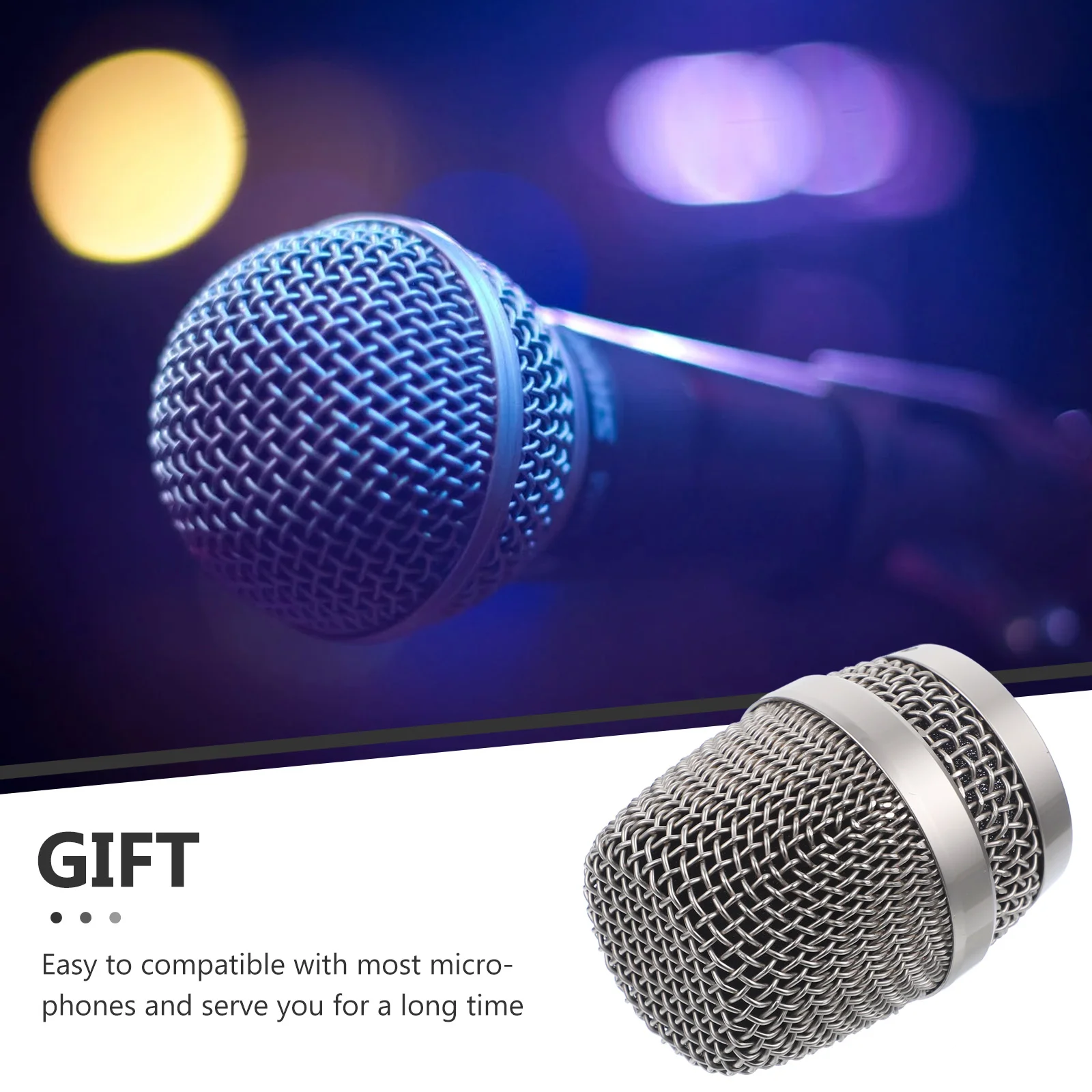 

Microphone Mesh Head Wireless Microphones Replacement Ball Durable Metal Heads Cordless Grille Supplies