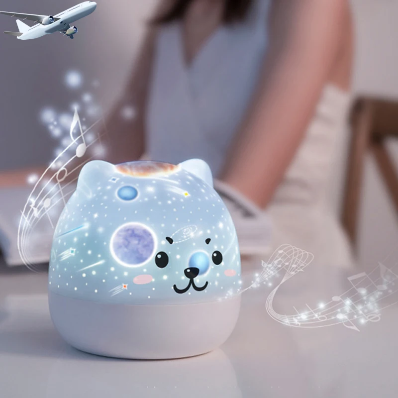 

Cute Room Decor Star Projector Galaxy Night Light USB Charging Music Box Led Night Lights for Rooms Projection Lamp Baby Gift