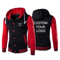 custom logo men hoodies jacket spring autumn long sleeve slim fit casual sportwear outdoor tops coat black white red yellow