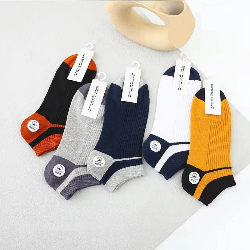 5 Pairs/Lot Men Short Socks Fashion Mesh Breathable Casual Athletic Ankle Socks Invisible Comfortable Boat Socks Street Style