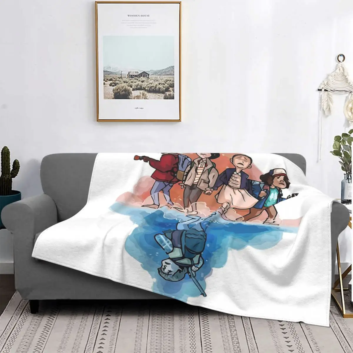 

Stranger Things TV Blanket Flannel Decoration Noah Schnapp Secret Graphics Portable Home Bedspread