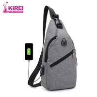 men nylon crossbody bag with usb charging port multifunction outdoor travel waterproof daypack male casual messenger chest bags