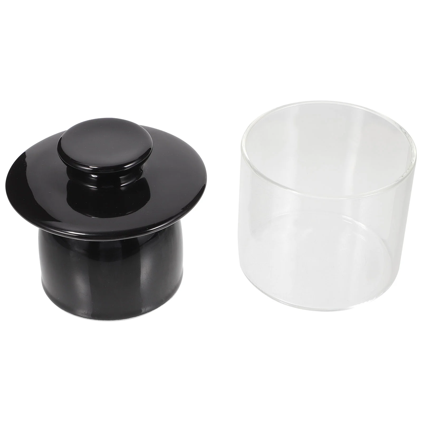 

Novel Butter Jar Ceramic Butter Crock Glass Lid Butter Dish Butter Box with Lid Butter Container