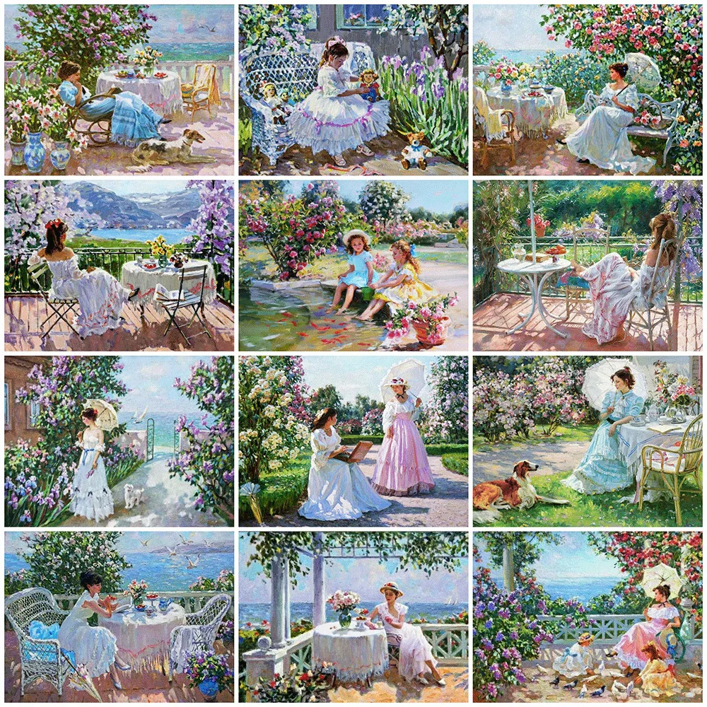 

5D DIY Diamond Painting Colorful Flower Cute Girl Embroidery Mosaic Handmade Picture Full Drill Cross Stitch Kit Home Decor Gift