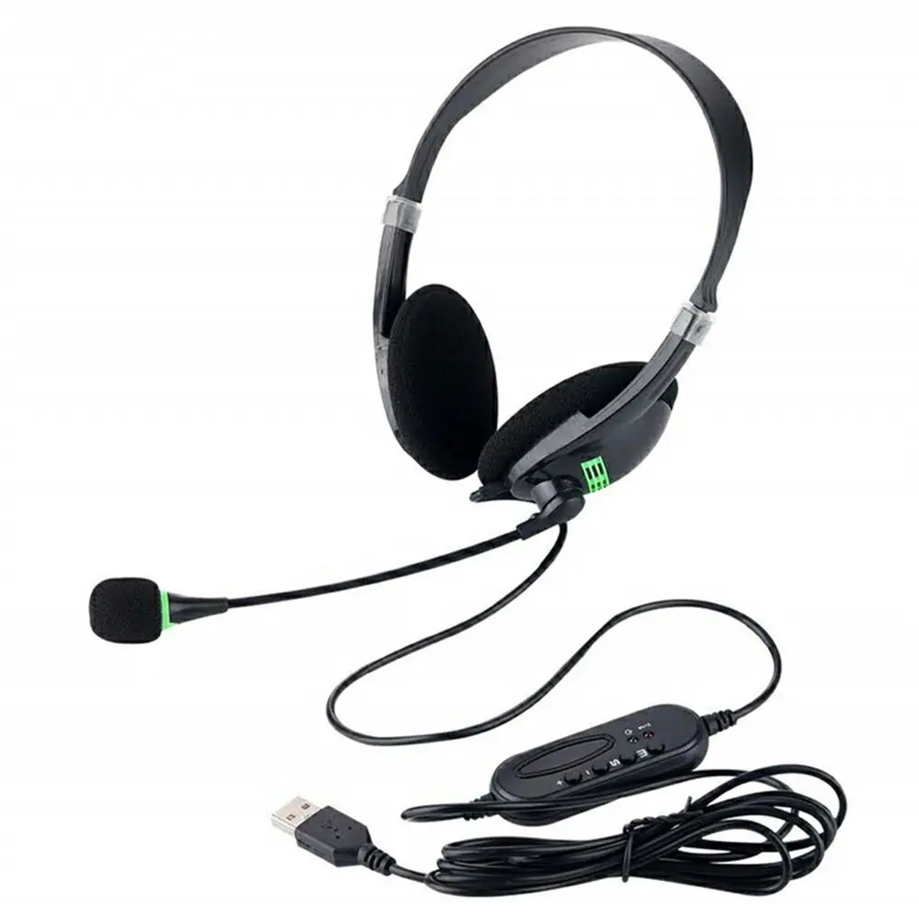 

USB Headset With Microphone Noise Cancelling Computer PC Headset Lightweight Wired Headphones For PC /Laptop/Mac/ School/Kids