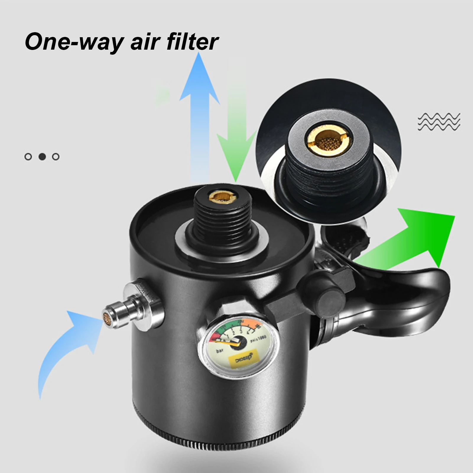 Кислородный баллон DIDEEP объемом 0 5 л для подводного плавания с регулятором