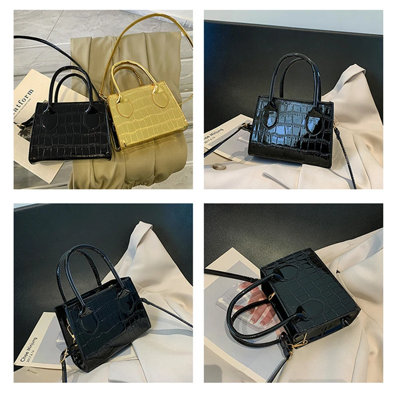 Retro Square Bags Woman Shoulder Solid Color Handbag For Crossbody Bag Pu Portable Ladies Messenger Bags