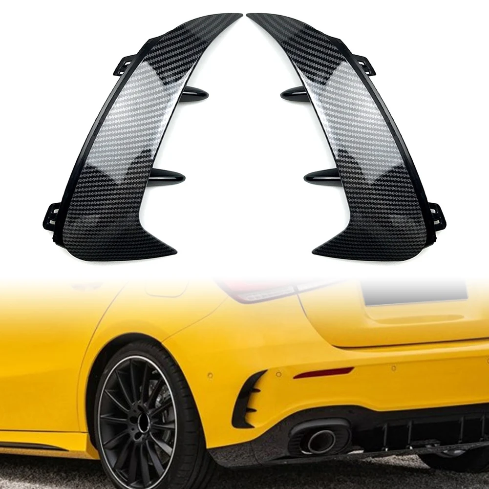 2Pcs Car Rear Bumper Splitter Trim Canard Air Vent For Mercedes Benz A-class W177 A200 A220 A35AMG 2018 2019 2020 2021 2022