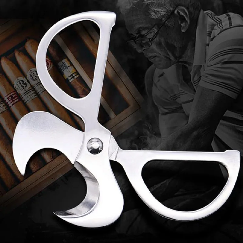 

Cigar Scissors Cutter, Stainless Steel Guillotine Dual Blade Straight Cut Scissors Cigar Accessories Cigars