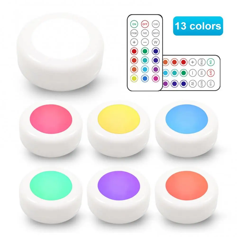 

LED Cabinet Lamp RGB Color Dimmable Kitchen Counter Remote Control Night Light