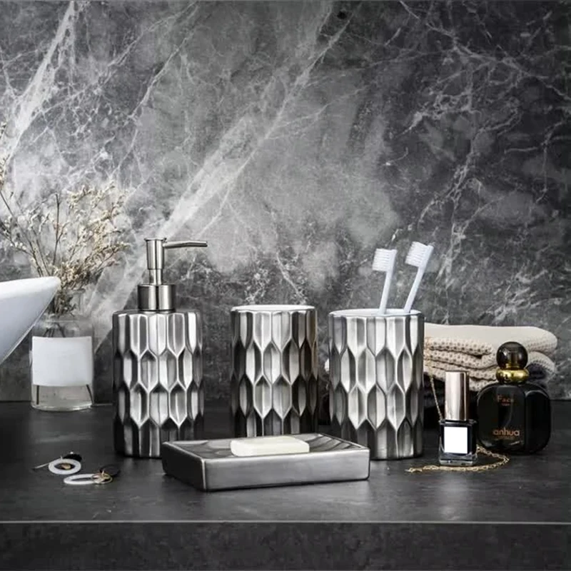 Набор аксессуаров для ванной комнаты набор керамических полный включает в себя