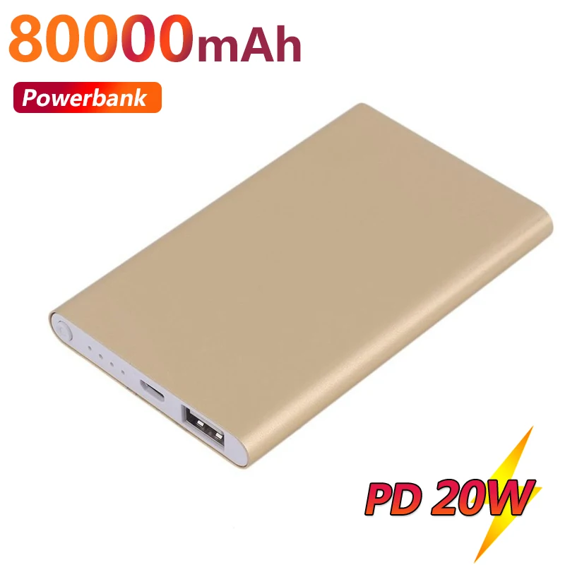 

80000mah Ultra-thin Power Bank Portable Charger External Battery USB Mobile Power Powerbank Charger for Xiaomi Samsung IPhone