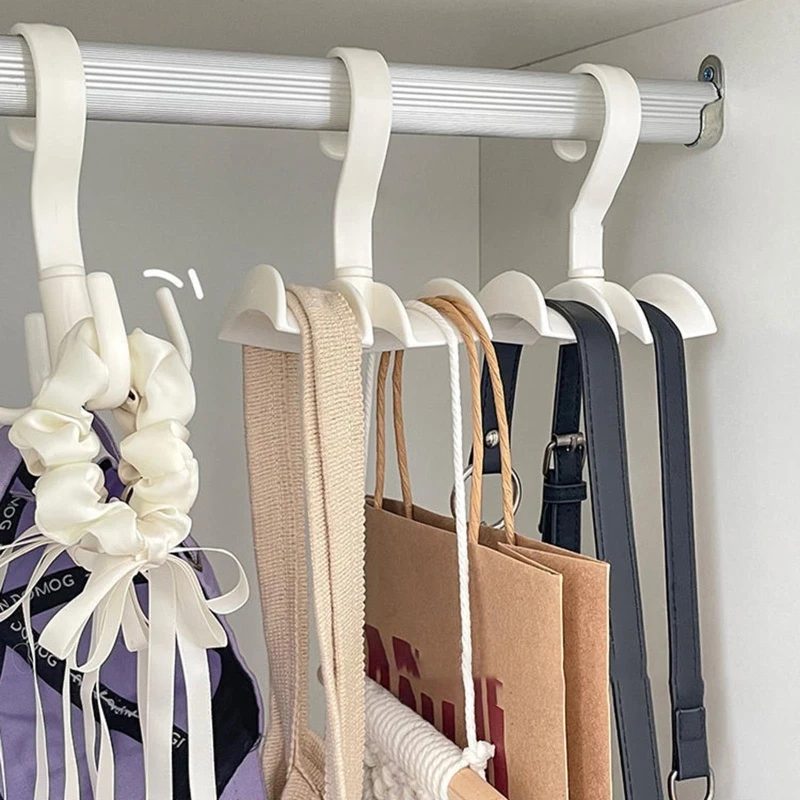 

360 Degree Rotating Wardrobe Storage Hook Multifunctional Bag Handbag Clothing Hanging Rack Hanger Closet Organizer