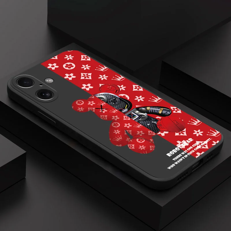 Fashion Cute Robert Bear Case For Oppo Realme C65 C63 C55 C53 C35 C33 C30 C20 C21Y 13 11 10 9 9i 8 GT Neo2 Pro Plus 4G 5G Cover |