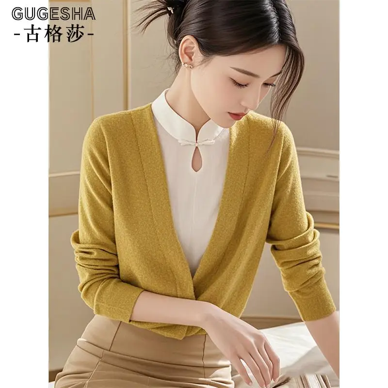 2024 Ранняя осень новый китайский Sle High Sense в стиле пэчворк искусственный вязаный