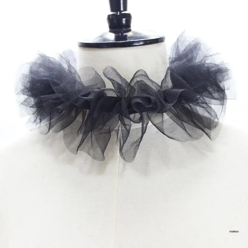 Женский Тюль в стиле Ренессанс пушистый искусственный воротник с рюшами