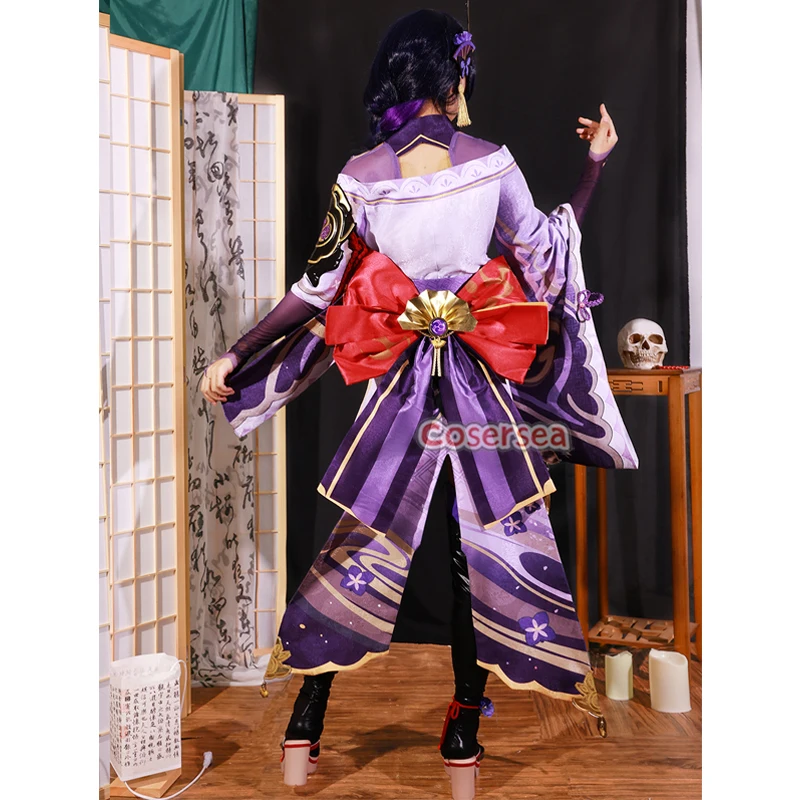 Фото Cosersea Baal Косплей Костюм Genshin Impact Baal Raiden Shogun Magatsu Mitake Narukami no Mikoto Женская униформа Полный комплект №4