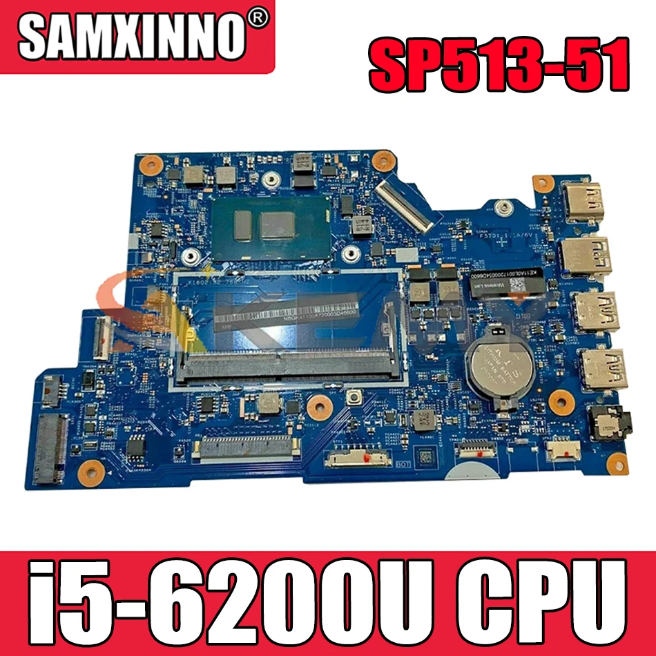 

For ACER Aspire SP513-51 i5-6200U Notebook Mainboard 16801-1 SR2EY DDR4 Laptop Motherboard