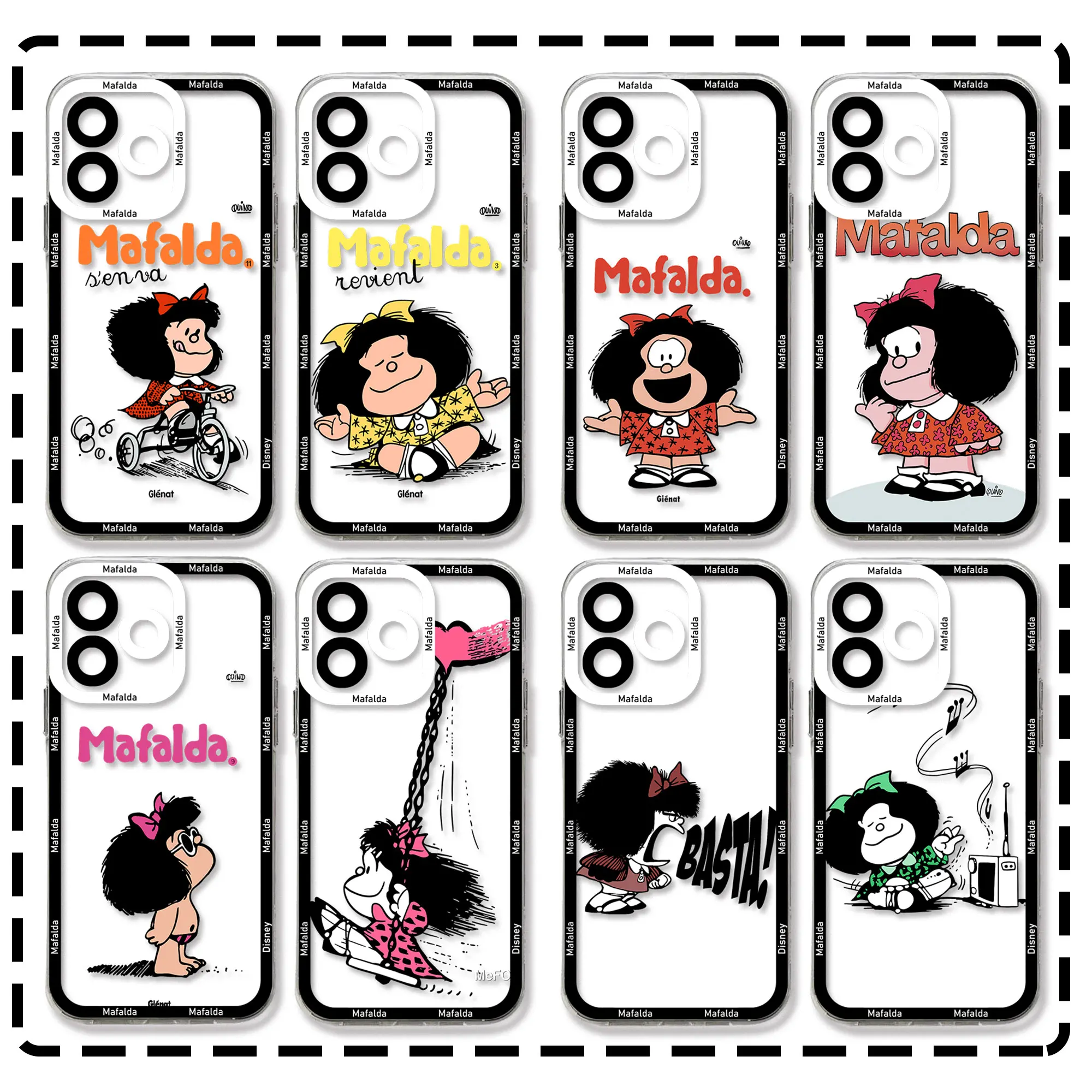 Мультяшный прозрачный чехол M-Mafaldas для Samsung A73 A72 A71 A55 A52 A51 A50 A42 A35 A33 A32 A31 A30 A24 A23 A22 A13