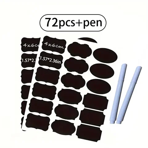 18/36/54 шт. стеклянные наклейки на бутылки в баночке, этикетки для кухонного органайзера, бирка в форме грифельной доски, домашний знак для меловой доски «сделай сам»