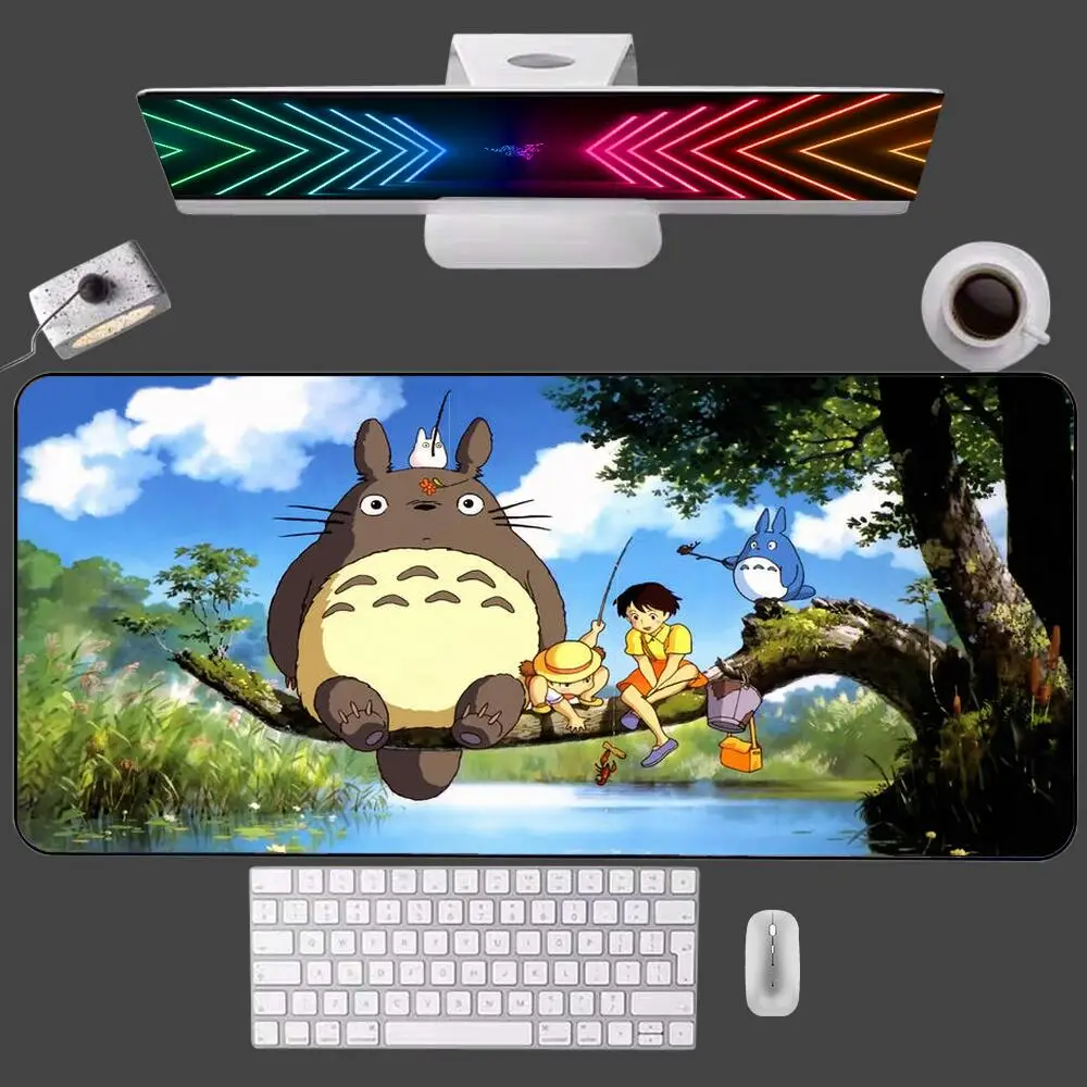 Cute Totoro Spirited Away Gaming Large Mousepad XXL Natural Rubber Anti Slip Soft Office Desk Mat for PC Laptop Anime Mouse Pad