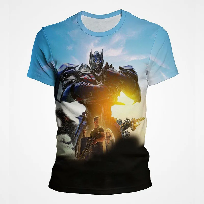 

2022 летние футболки с трансформерами 3D, повседневные мужские, женские, Детские Модные уличные футболки для мальчиков и девочек с принтом, кру...
