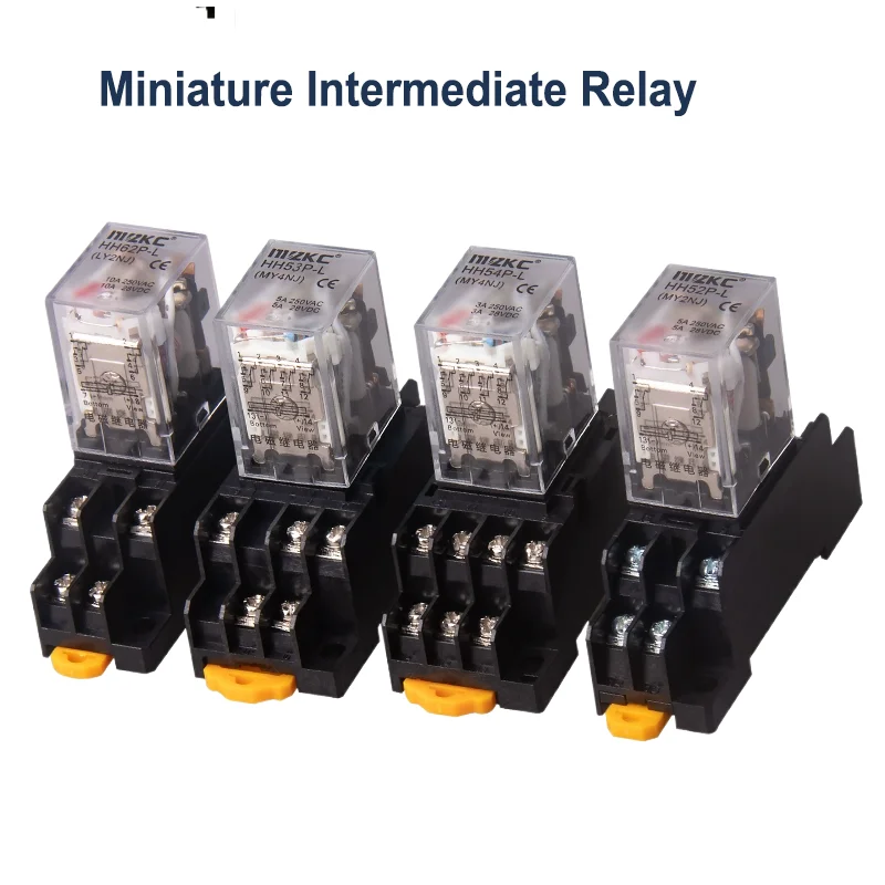 

10PCS Miniature Intermediate Relay HH52P HH53P HH54P HH62P HH63P HH64P MY2NJ MY3NJ MY4NJ AC DC Base 12V 24V 220V