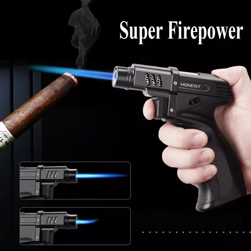 

1300C Spray Gun Strong Long Flame Kitchen BBQ Torch Fixed Fire Luxury Big Jet Flame Cigar Gas Butane Lighter