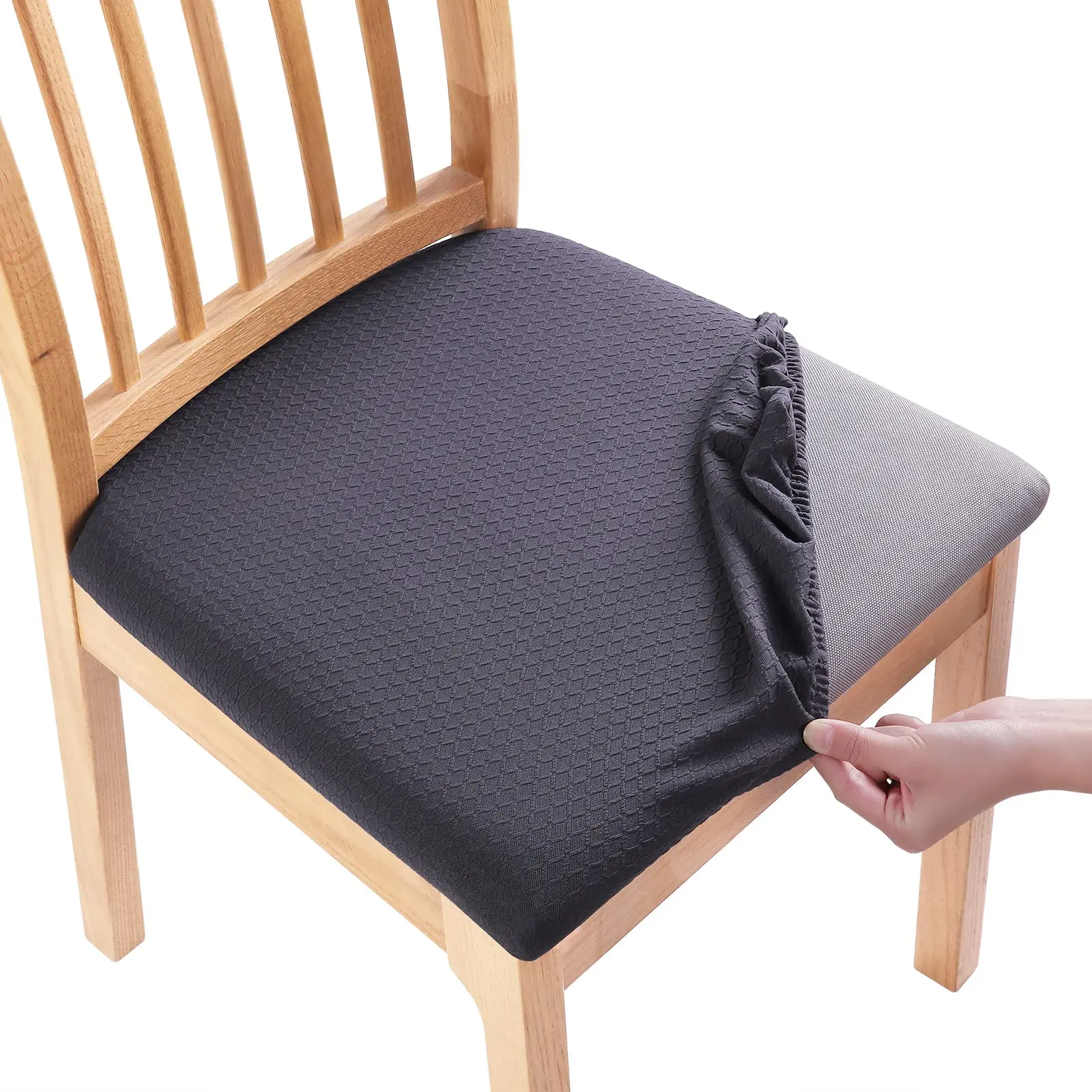 

Waterproof Elastic Chair Cover Jacquard Home Seat Covers For Kitchen Wedding Dining Banquet Chairs Removable Protector Slipcover
