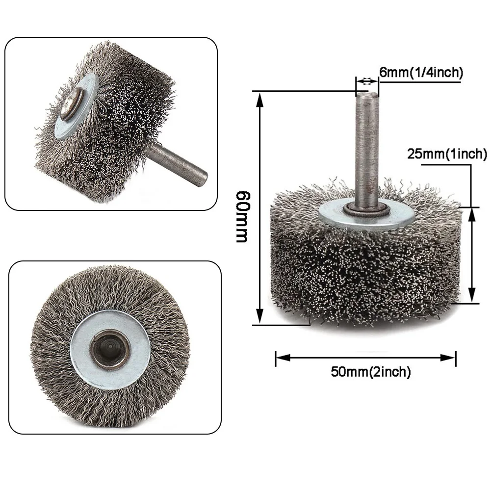 50/75/100mm Steel Wire Brush Wheel Brush Rotary Tool For Metal Rust Removal Polishing Grinder Rotary Tool Accessories