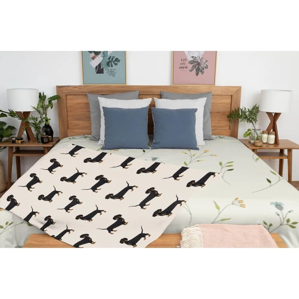 Одеяло с флисовой подкладкой для собаки таксы