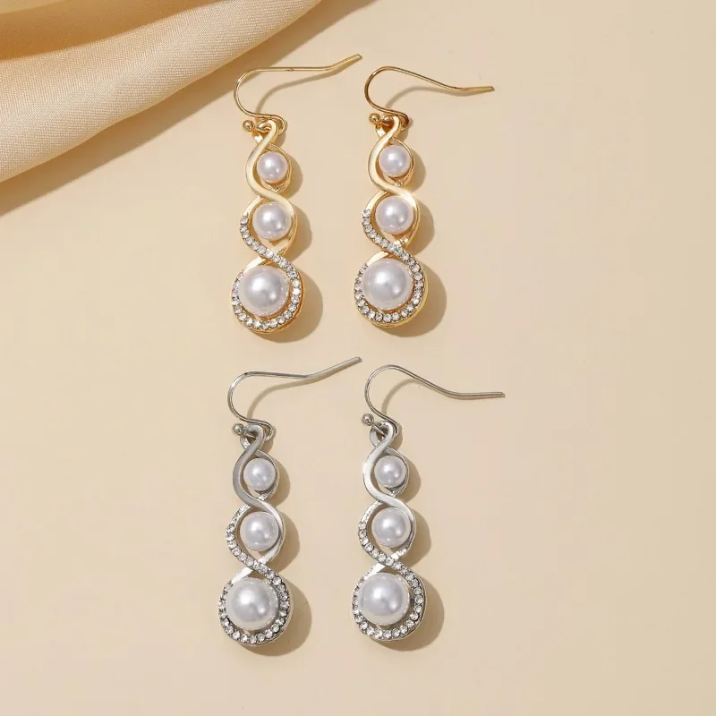 

European and American Imitation Pearl Gourd Shaped Women's Earrings Are Fashionable, Elegant, and Luxurious Jewelry Earrings