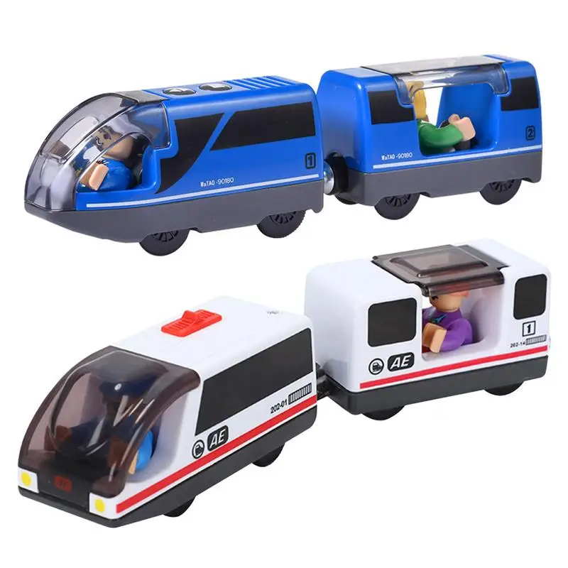 

Small Train Magnetic Rail Toy Powerful Electric Railway Locomotive Magnetically Connected Present For Toddlers Kids