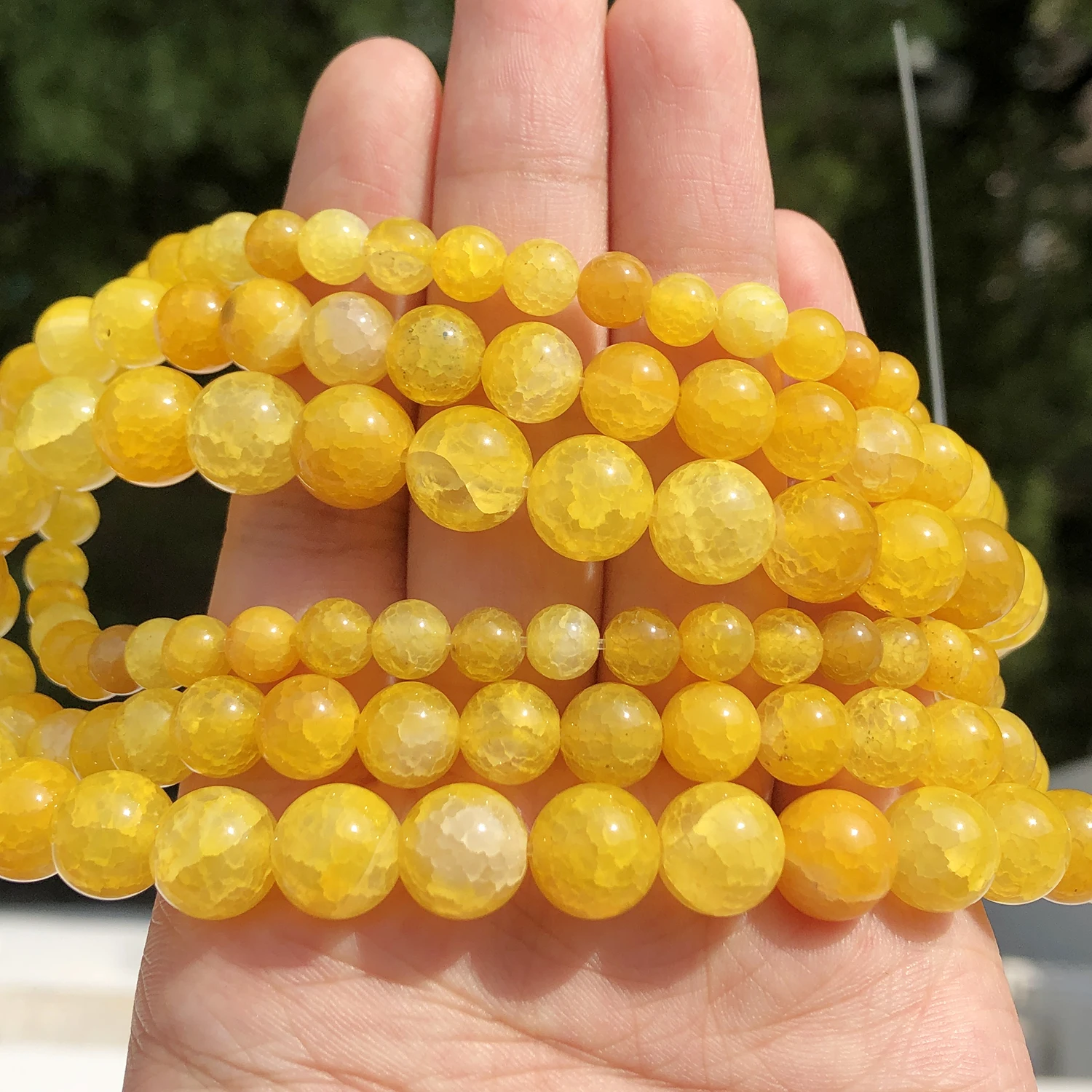 Бусины из натурального желтого агата 6 8 10 мм