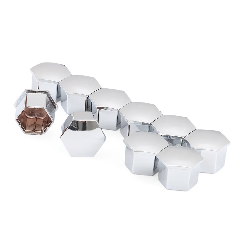 

20Pcs Hexagonal Wheel Lug Nut Covers Bolts Covers Screw Protect Caps for 307 308 408 206 207 C5 (Silver)