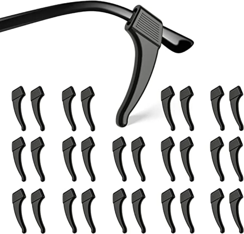 20pairs/set Ear Grip Hooks Anti-slip Holder Silicone Hook Glasses Leg Sleeve Bracket Fastener Clear Anti-fall Eyewear - купить по