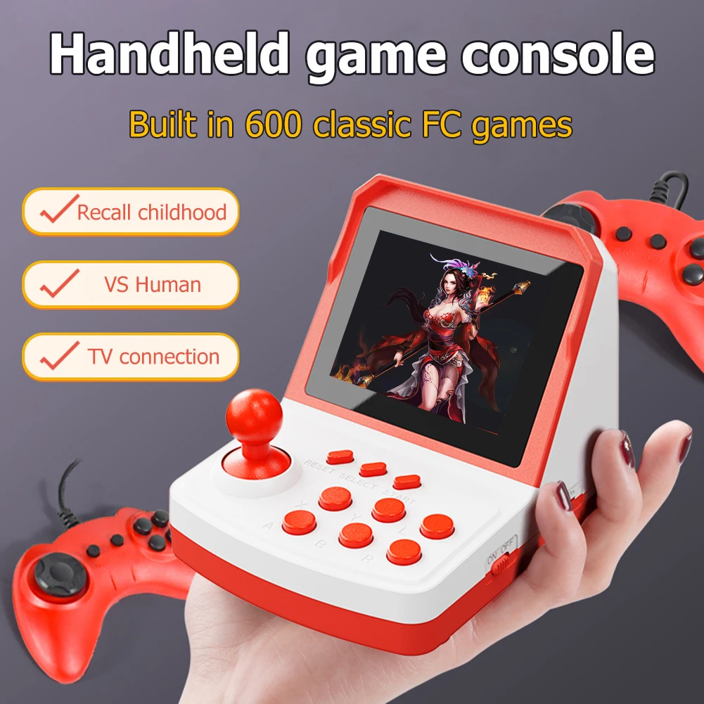 

Мини-Игровой Автомат для аркадных игр FC Ретро игровая консоль для аркадных игр 3,5 дюйма TFT-экран встроенные 600 игр FC встроенный аккумулятор 800...