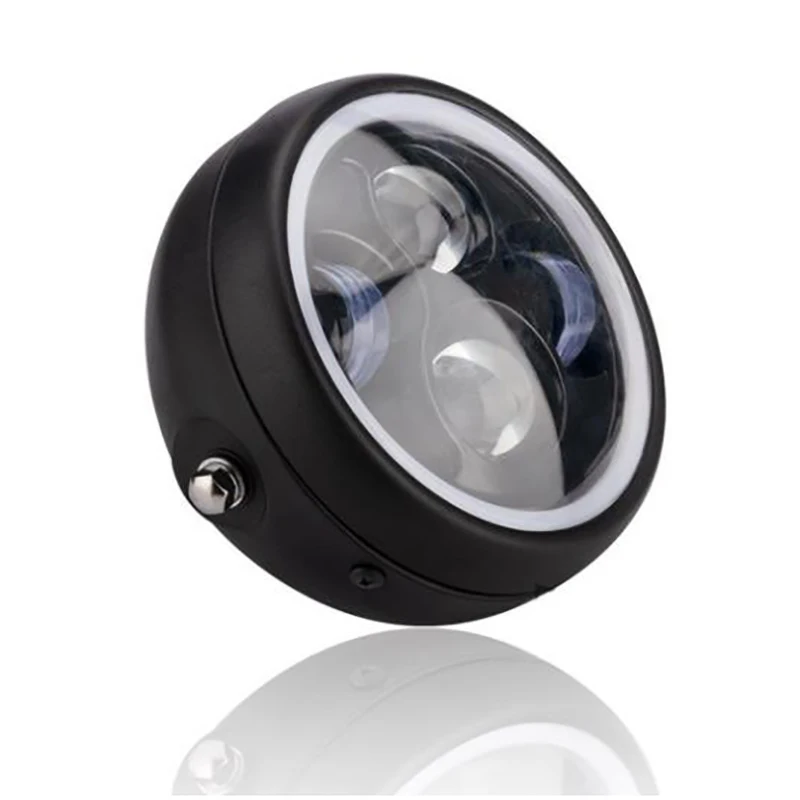 

Motorcycle Accessories Black 6.5 Inch Quadruple Eye Lens Retro LED Headlight for Cafe Racer Sportster Bobber Chopper
