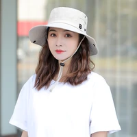 2022 womens summer sun hats wide brim cotton breathable uv protection outdoor ladies bucket cap new