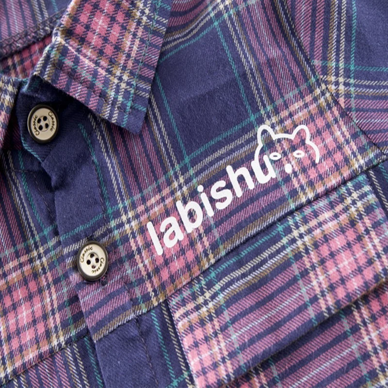 Детский клетчатый костюм из рубашки и джинсов с коротким рукавом |