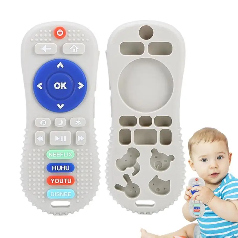 

Силиконовые игрушки-прорезыватели с дистанционным управлением, детские игрушки-прорезыватели для детей с дистанционным управлением, рельефные Детские зубные кольца